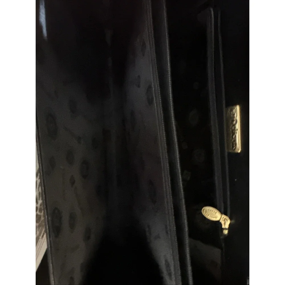 Delicato-Makay Black, Baguette Purse, Black Leather 14X7 Gold Hardware *Read